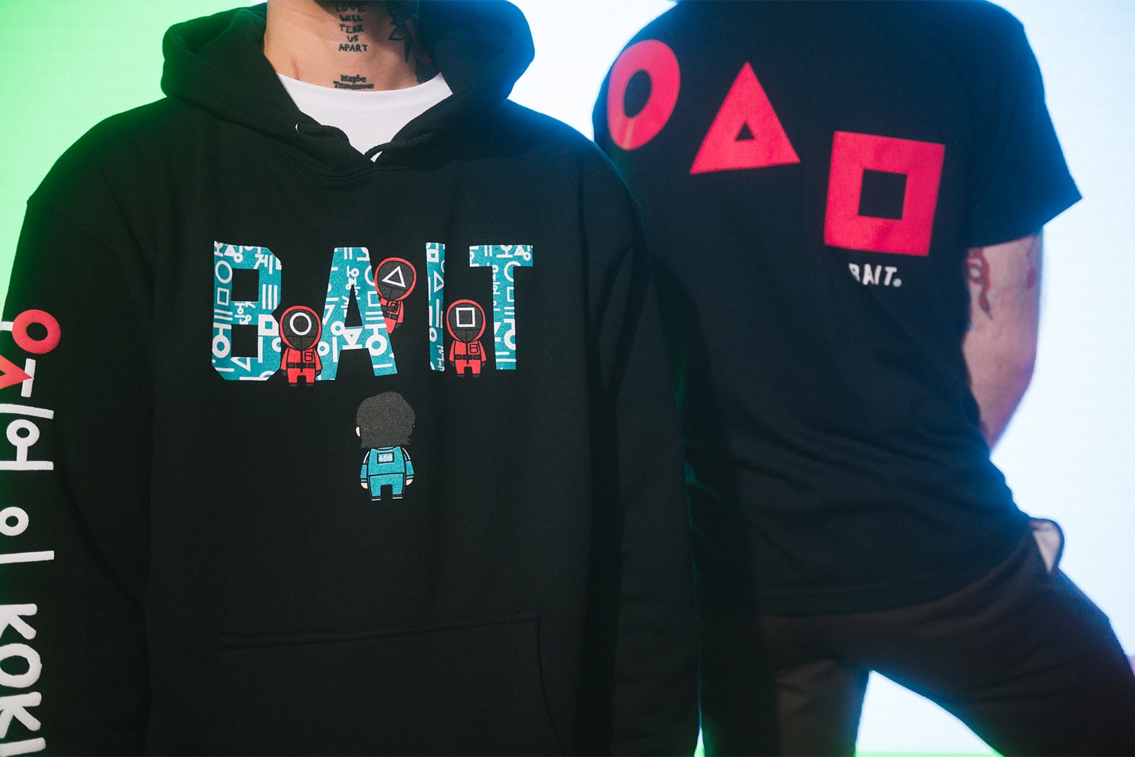 BAIT KOKIES Netflix Squid Game Apparel Toys Collection Collaboration Tshirt Hoodie