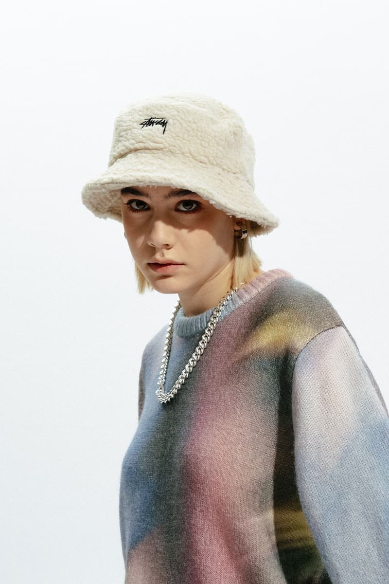 Stussy Fall Winter 2021 Collection Motion Knit Sweater Teddy Bucket Hat