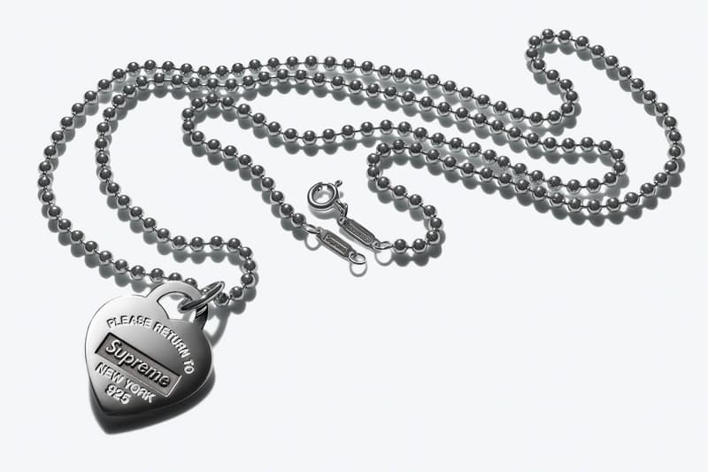 Supreme Tiffany & Co. Jewelry Collaboration Heart Tag Necklace