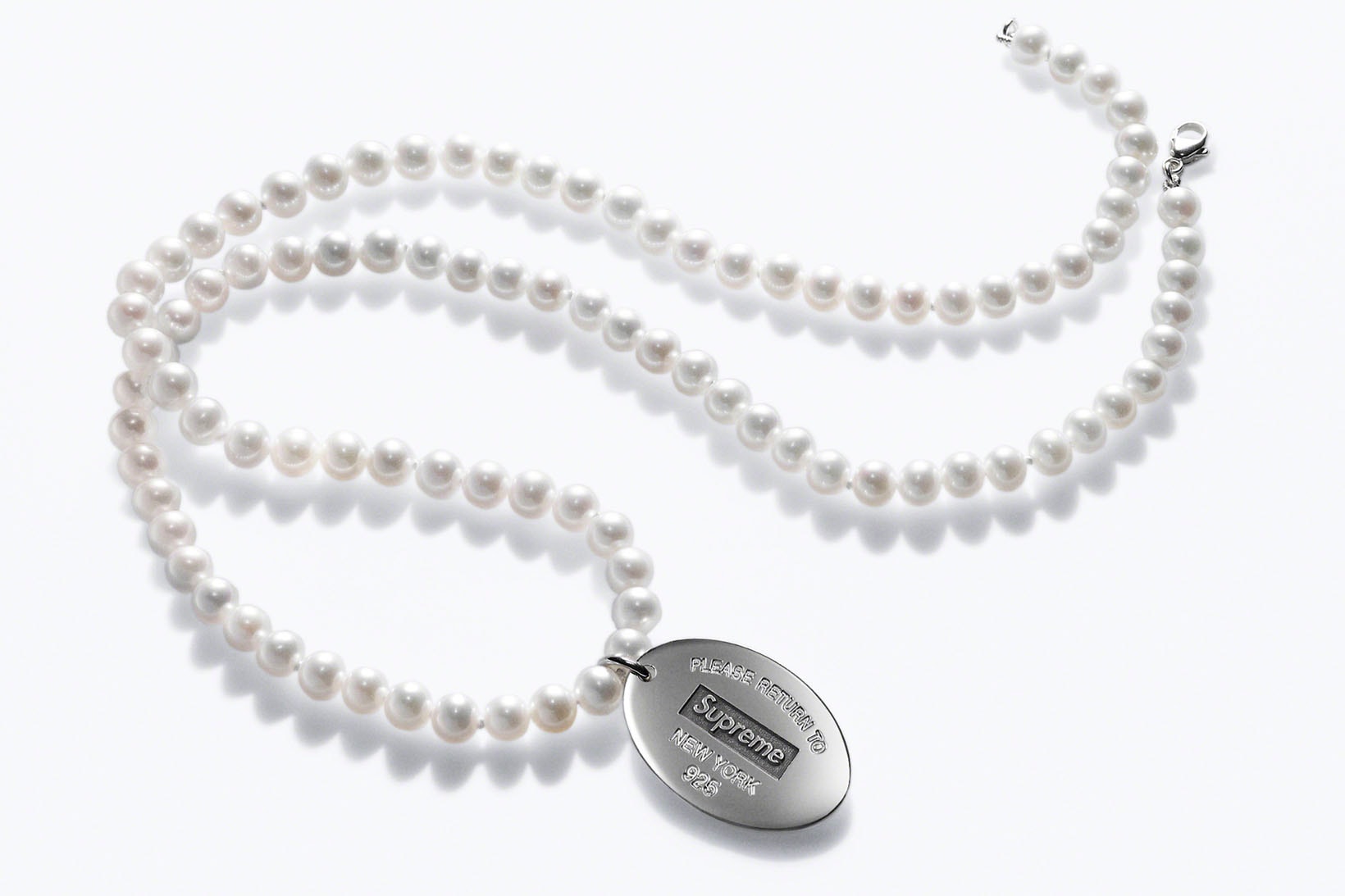 Supreme Tiffany & Co. Jewelry Collaboration Pearl Neckalce