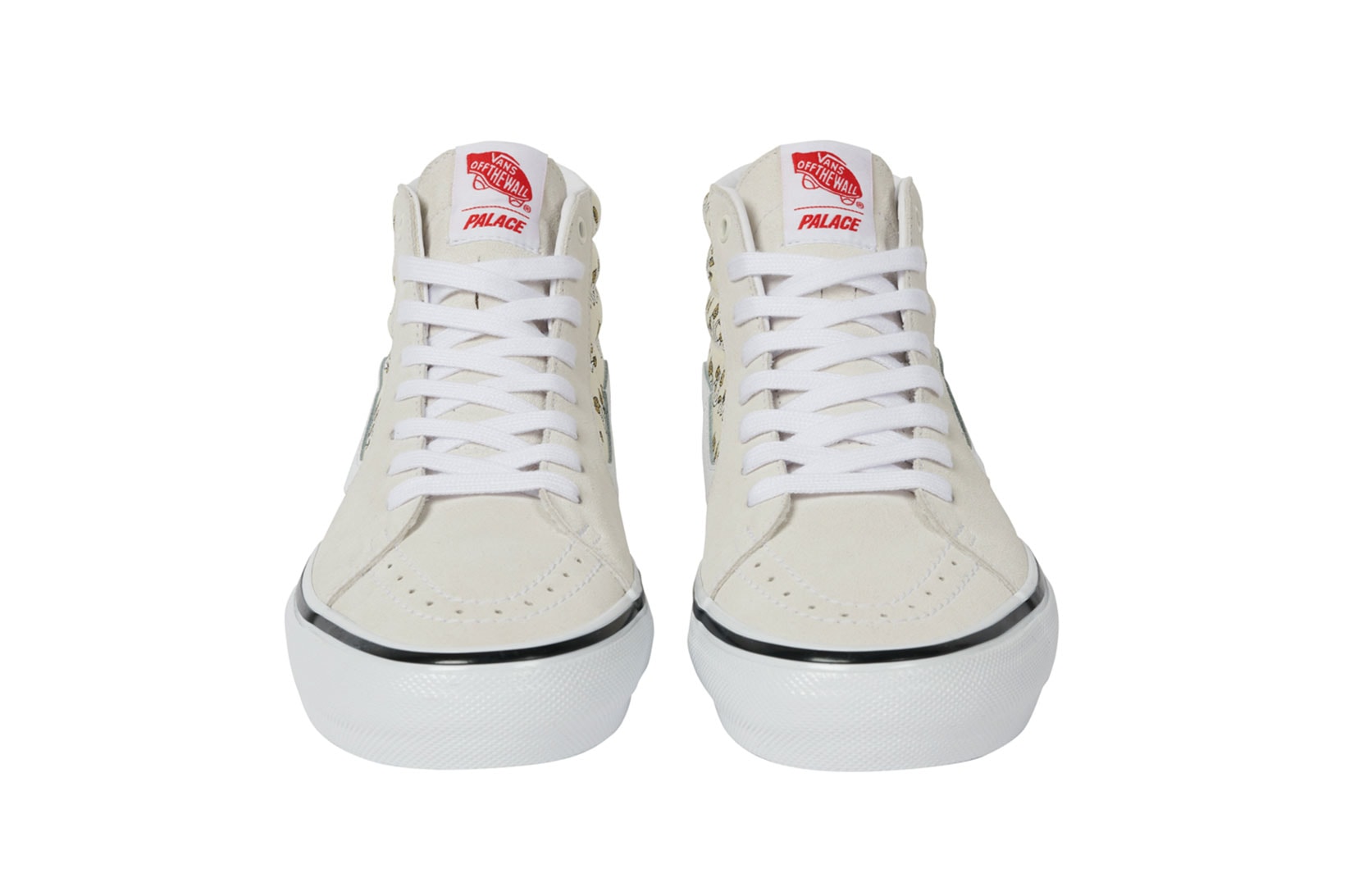 Palace Vans Sk8-Hi Shroom Collection Sneakers White Ivory Front Details