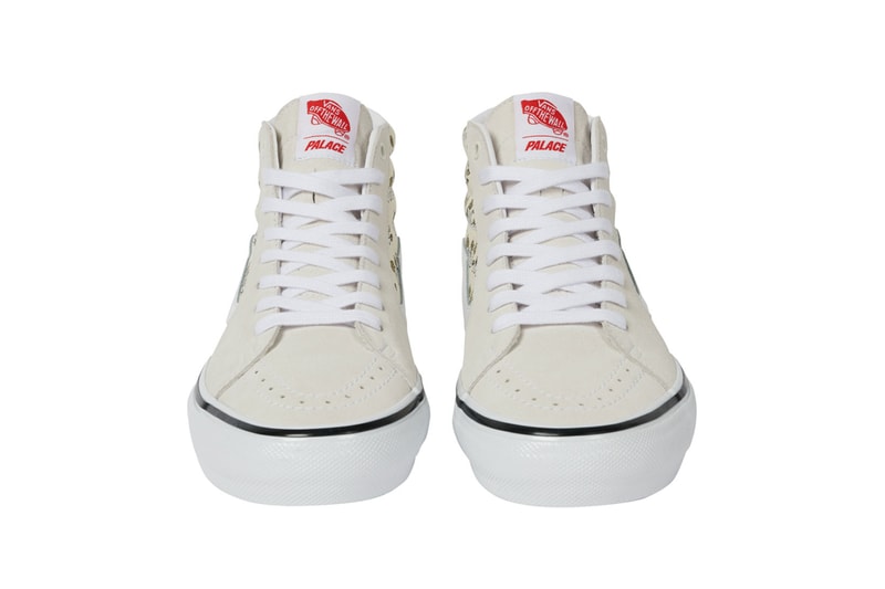 Palace Vans Sk8-Hi Shroom Collection Sneakers White Ivory Front Details