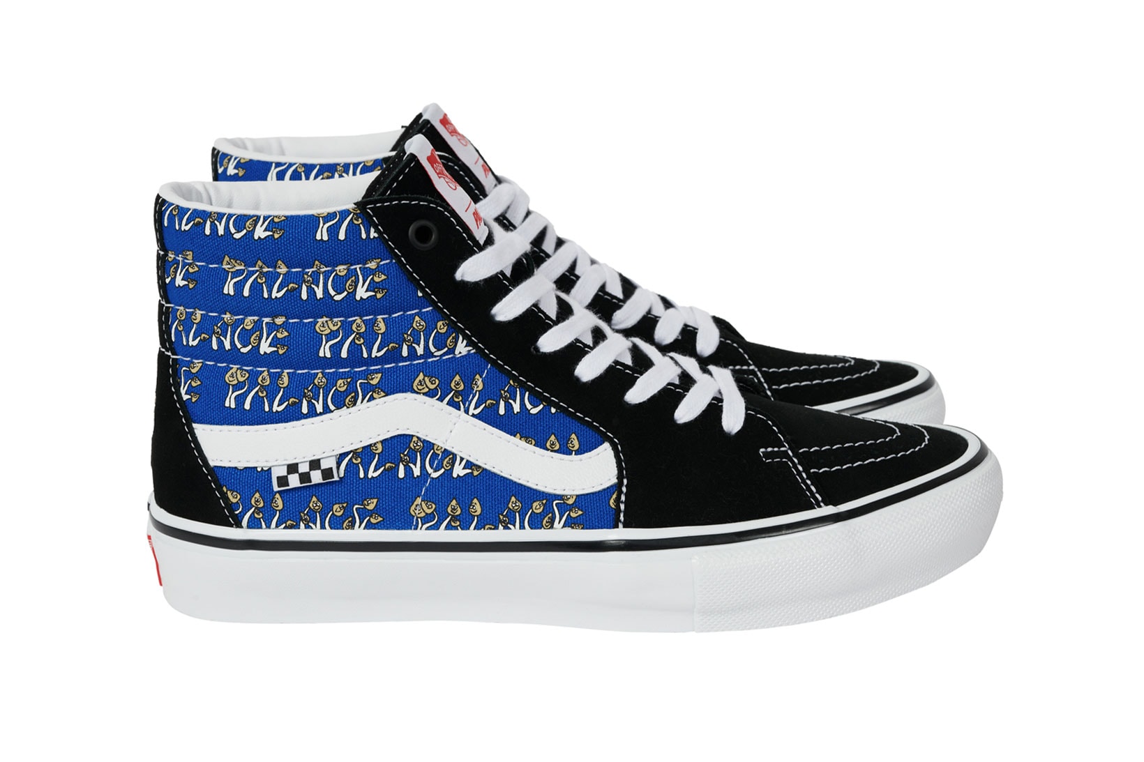Palace Vans Sk8-Hi Shroom Collection Sneakers Blue Black Laterals Side