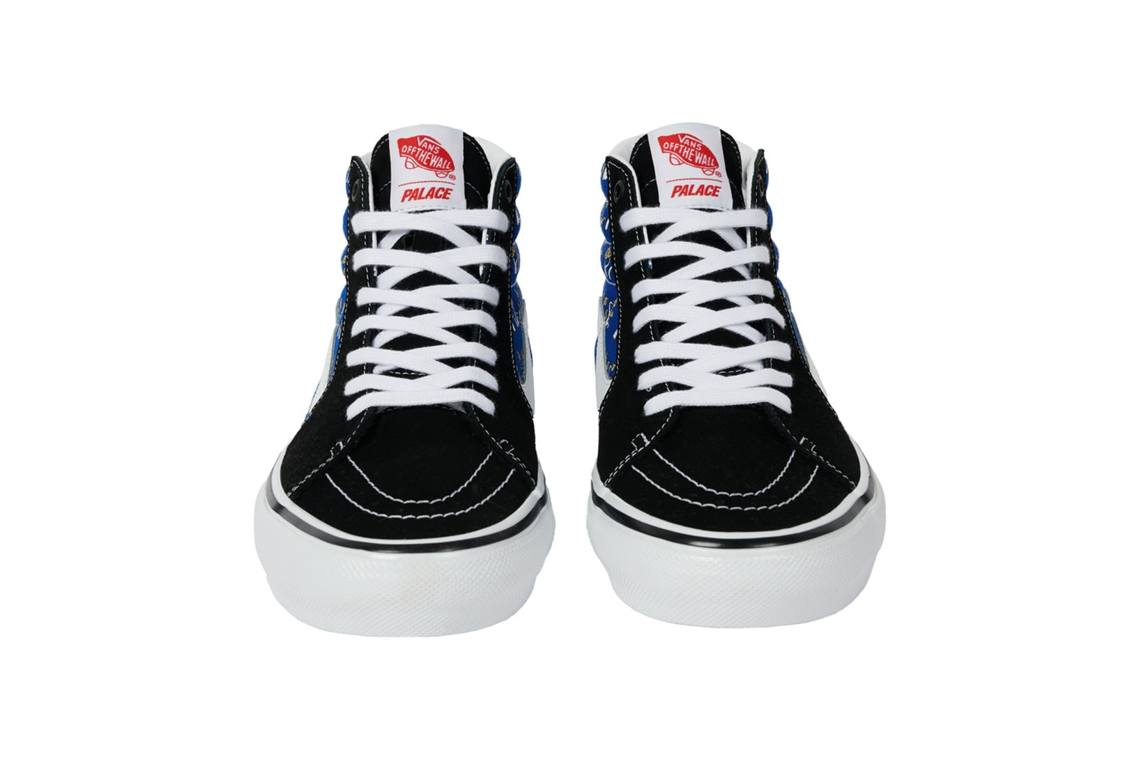 Palace Vans Sk8-Hi Shroom Collection Sneakers Blue Black Front Details