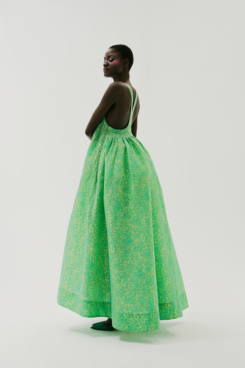 christopher john rogers pre fall 2022 collection 009 green floral dress