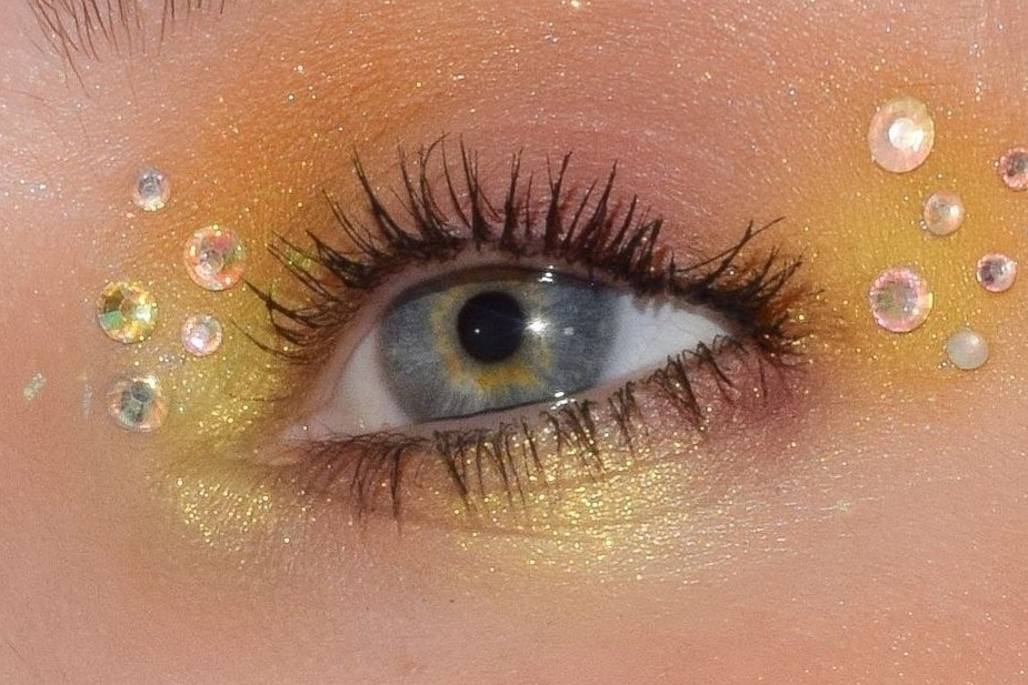 yellow eye makeup rhinestone stickers