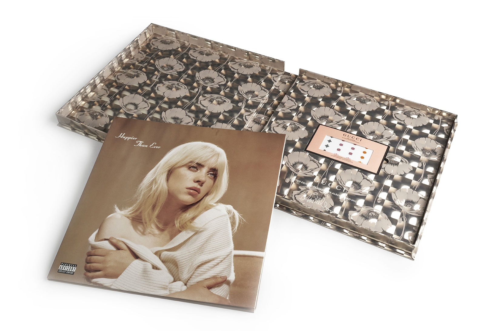 Billie Eilish Gucci Vinyl Happier Than Ever Album Box Packaging Nail Stickers