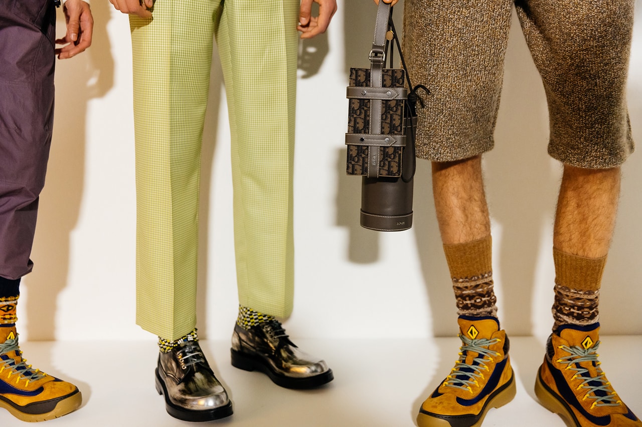 diodior mens pre fall 2022 runway show slacks tweed shorts dior sneakers