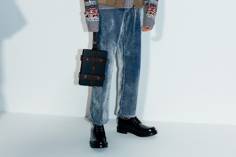 dior mens pre fall 2022 runway show blue corduroy pants