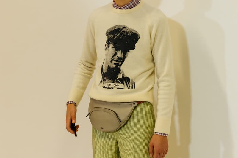 dior mens pre fall 2022 runway show jack kerouac sweater fanny pack green slacks