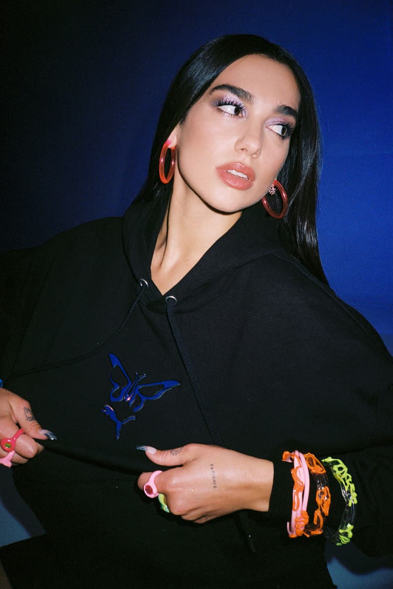 dua lipa puma campaign flutur black hoodie