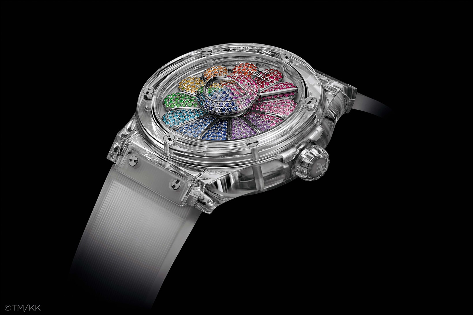 Side view of the rainbow watch
