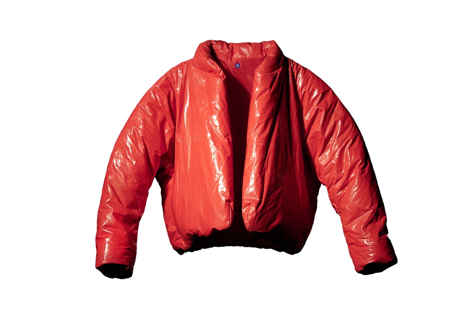 yeezy gap global launch round jacket puffer red blue black 
