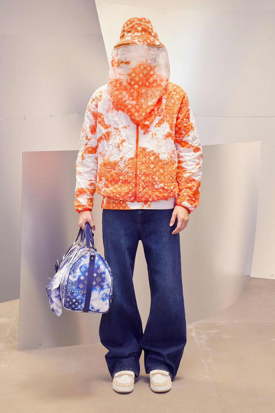 Louis Vuitton Men's Virgil Abloh Pre-Fall 2022 Collection Monogram Jacket Jeans Keepall Bag