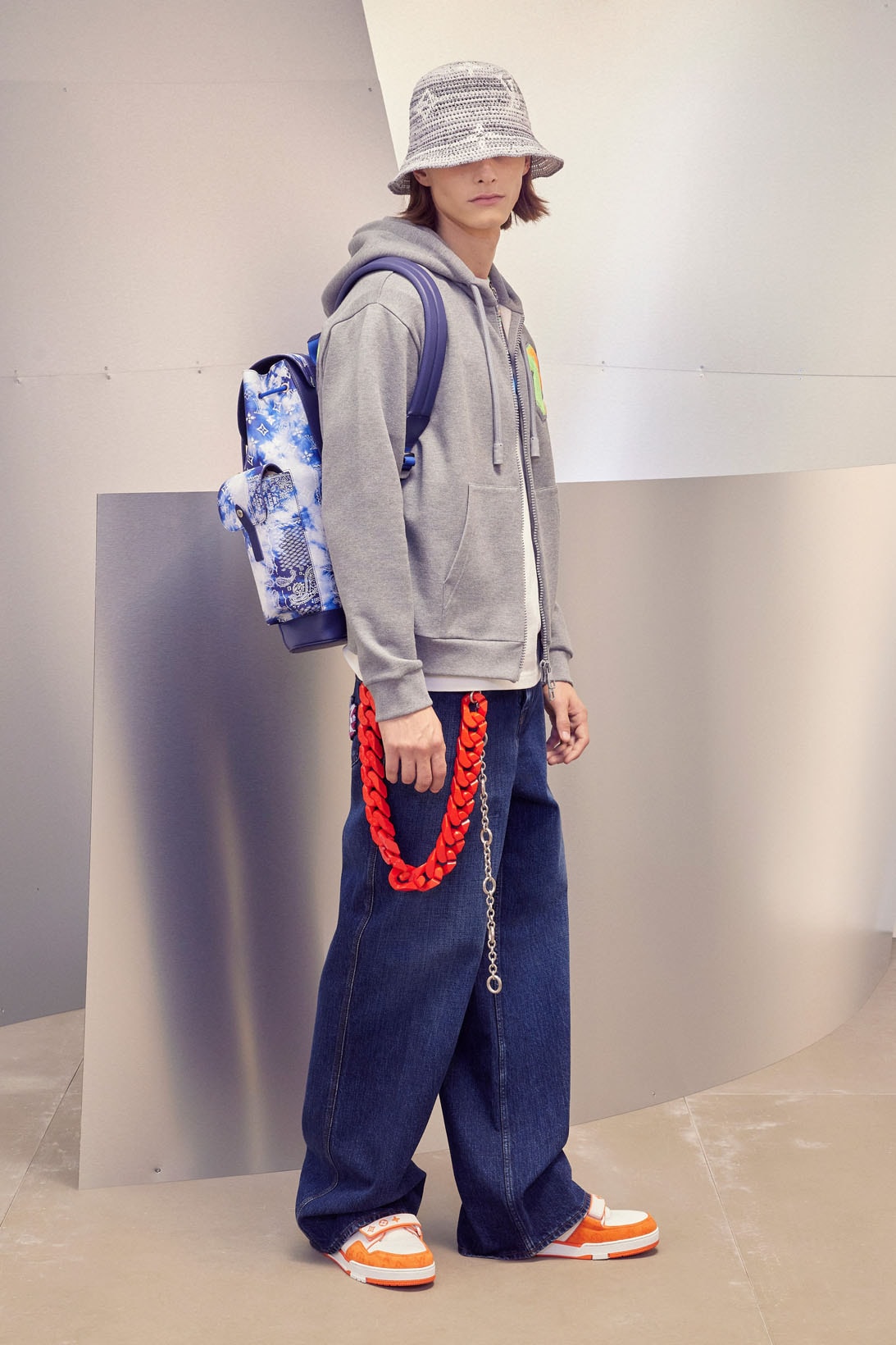 Louis Vuitton Men's Virgil Abloh Pre-Fall 2022 Collection Bucket Hat Jeans Trainer