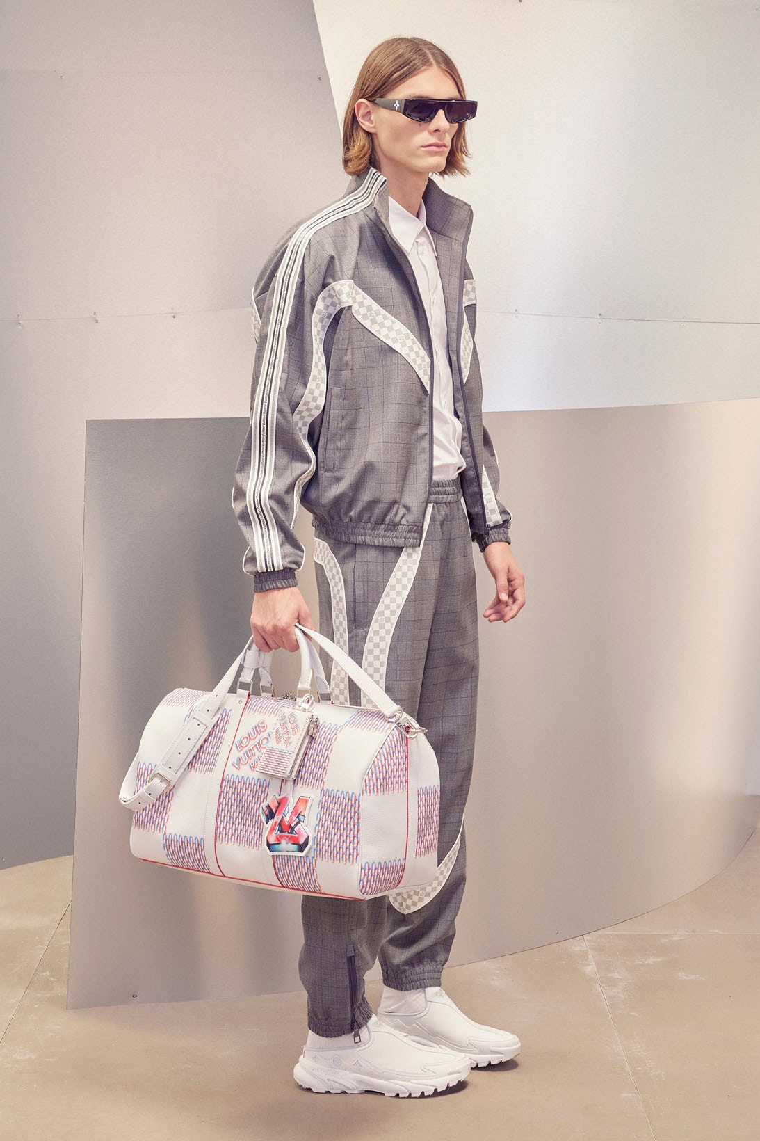 Louis Vuitton Men's Virgil Abloh Pre-Fall 2022 Collection Tracksuit Keepall Bag