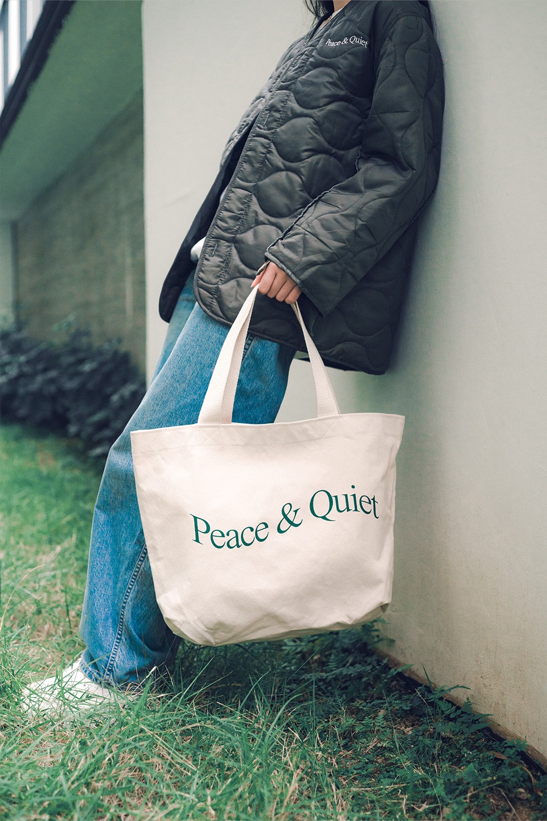 Museum of Peace & Quiet Essentials Unisex HBXWM Apparel Green Padded Jacket Accessories Tote Bag Details