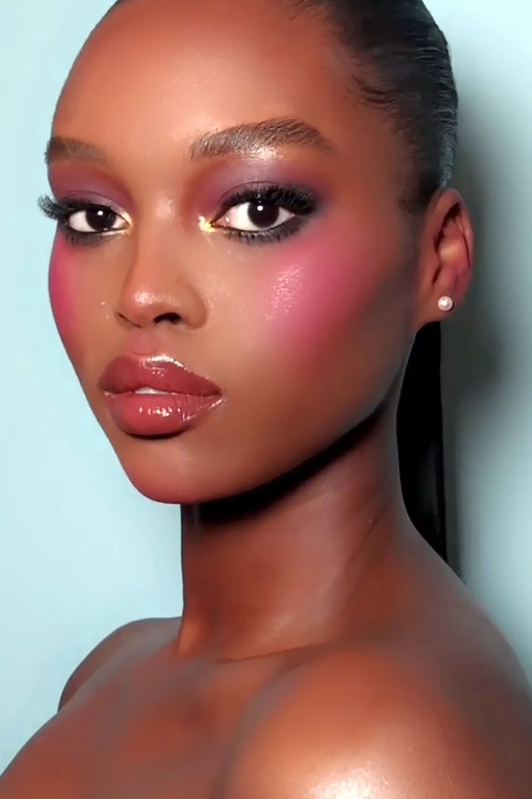 Netflix Bridgerton Pat McGrath Labs Collaboration Makeup Cheek Blush Model