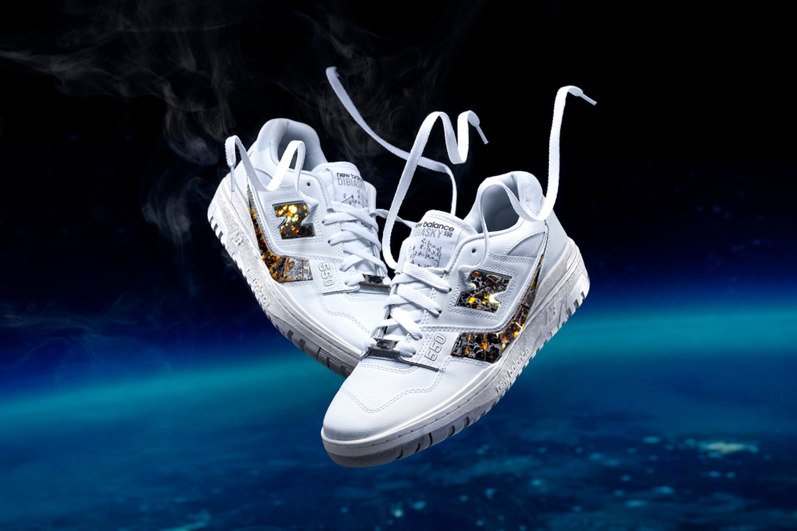 new balance netflix 550 mattb customs collaboration meteor fragments white sneakers footwear shoes kicks