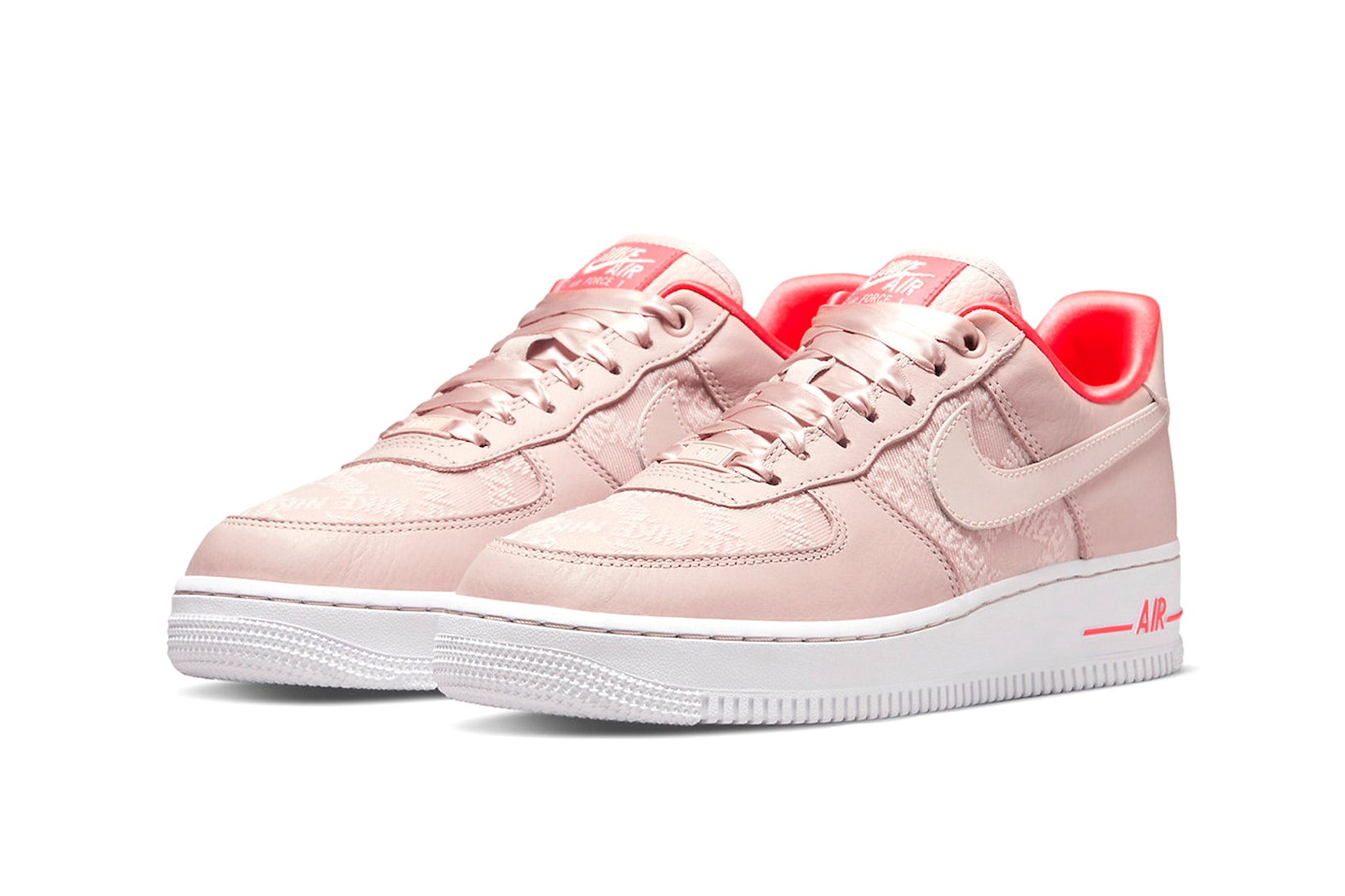 Nike Air Force 1 Low Satin Peach Beige Sneakers Release Info Side View