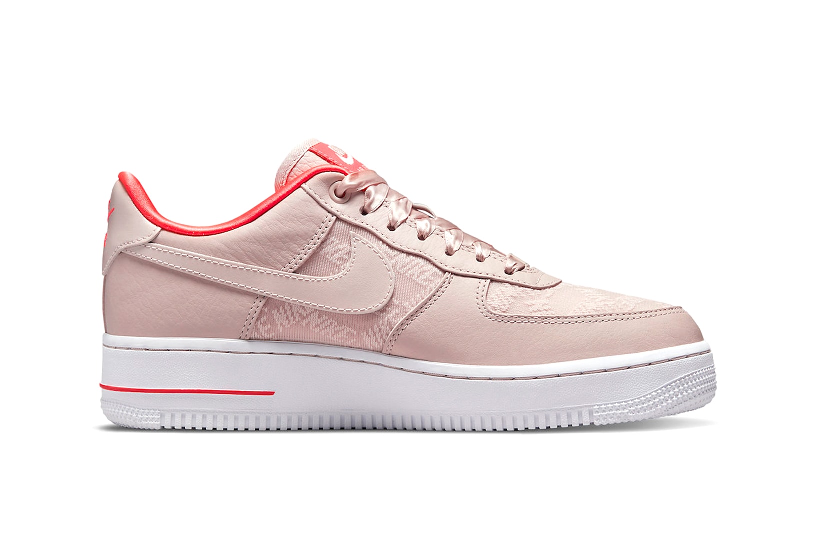 Nike Air Force 1 Low Satin Peach Beige Sneakers Release Info Another Side View