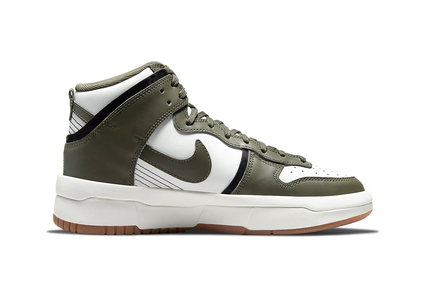 Another Side View of The Nike Dunk High Up Cargo Khaki