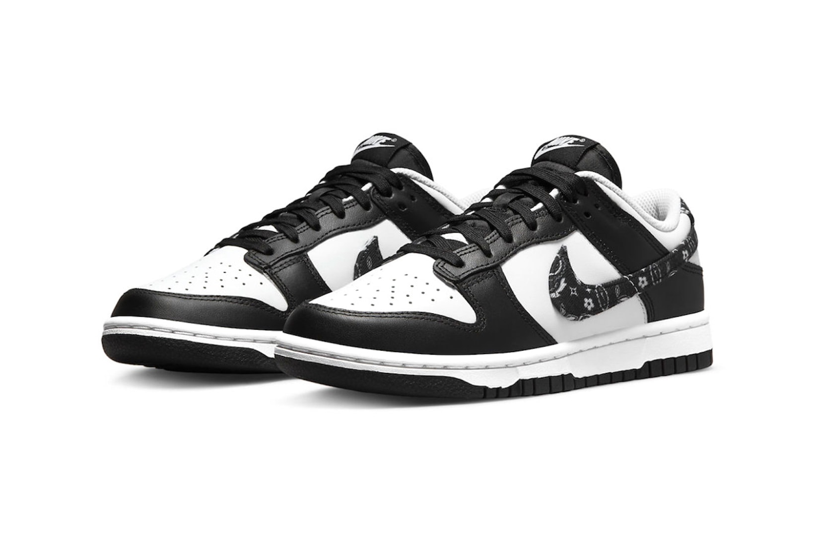 Nike Dunk Low Black White Paisley Sneakers Footwear Shoes Kicks Lateral