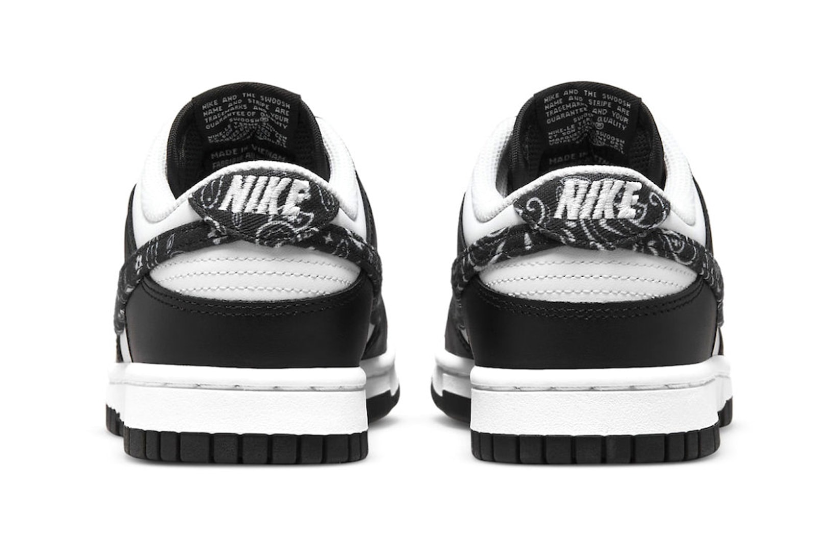 Nike Dunk Low Black White Paisley Sneakers Footwear Shoes Kicks Heel