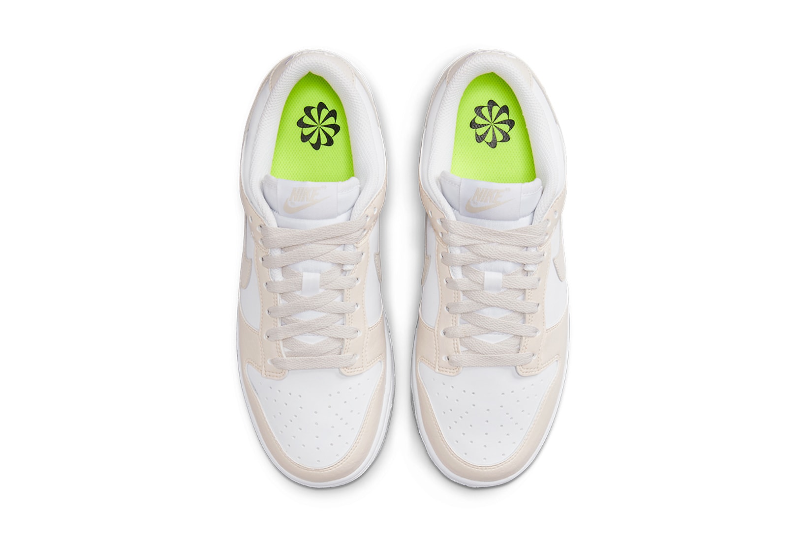 nike dunk low move to zero cream white gray sustainable footwear shoes kicks aerial top view insole