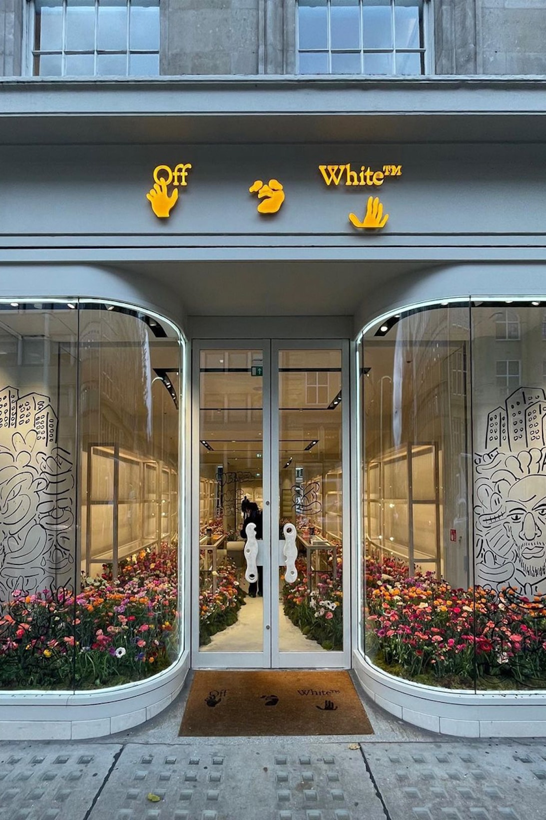 off white virgil abloh stores tribute designer fashion flowers
