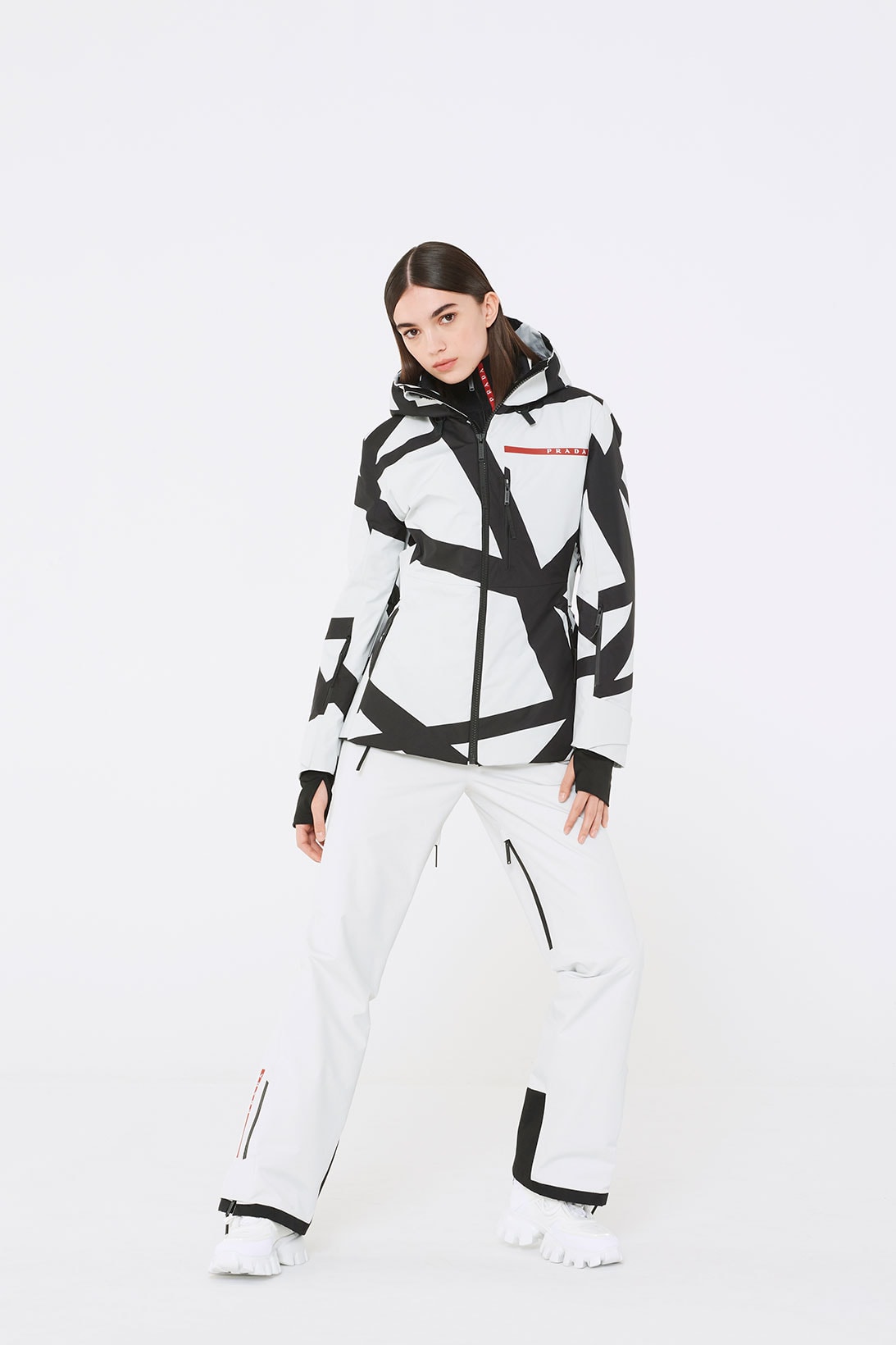 prada aspenx skiwear collaboration outerwear jackets sustainable pants