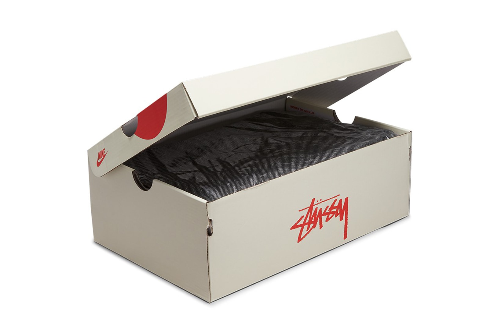 Stüssy Nike Air Force 1 Mid Sneakers Black White Box Graphic Wrapping