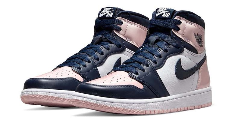 pink and navy jordan 1