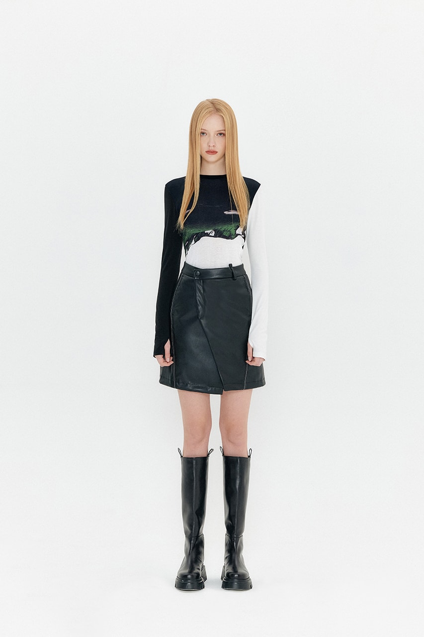 yuse fall winter 2021 2022 collection printed top midi skirt