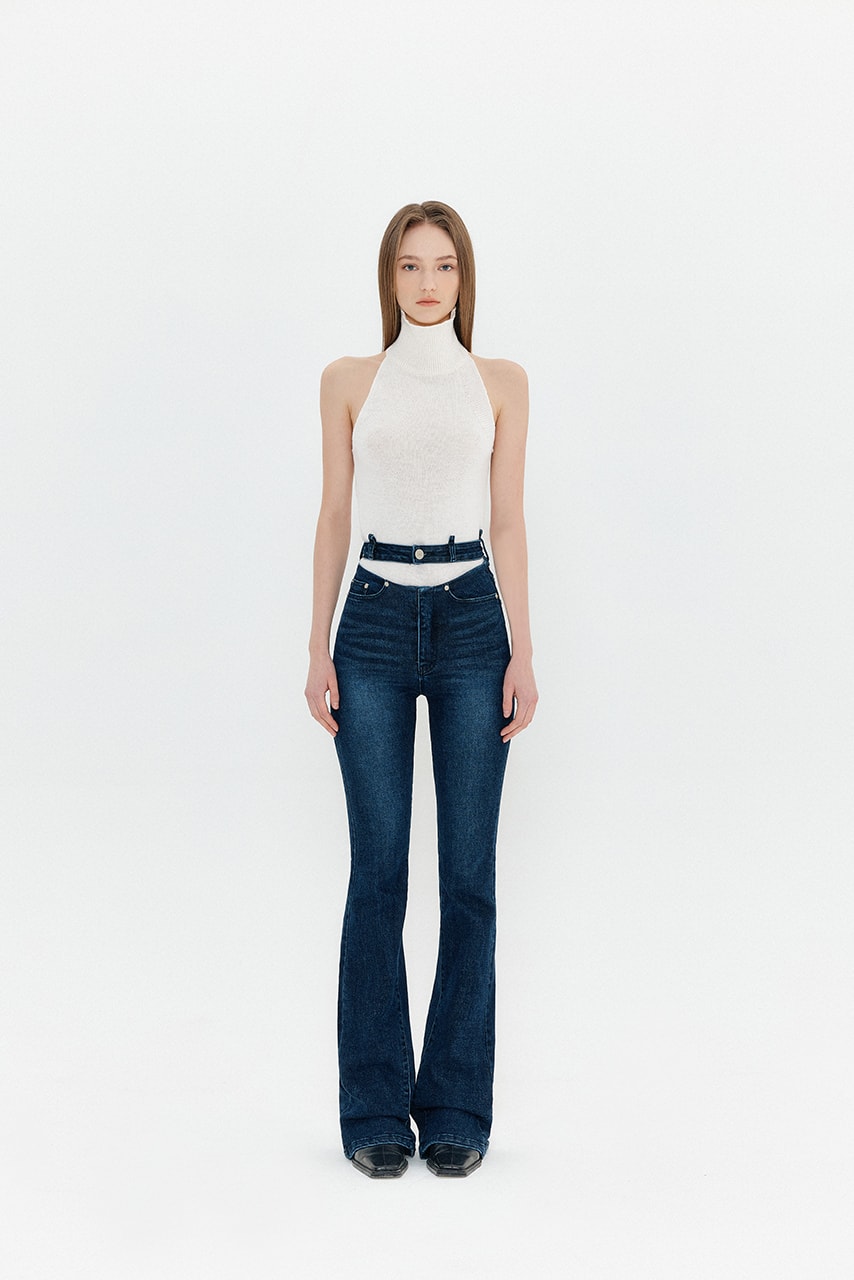 yuse fall winter 2021 2022 collection knit halter top eco friendly denim