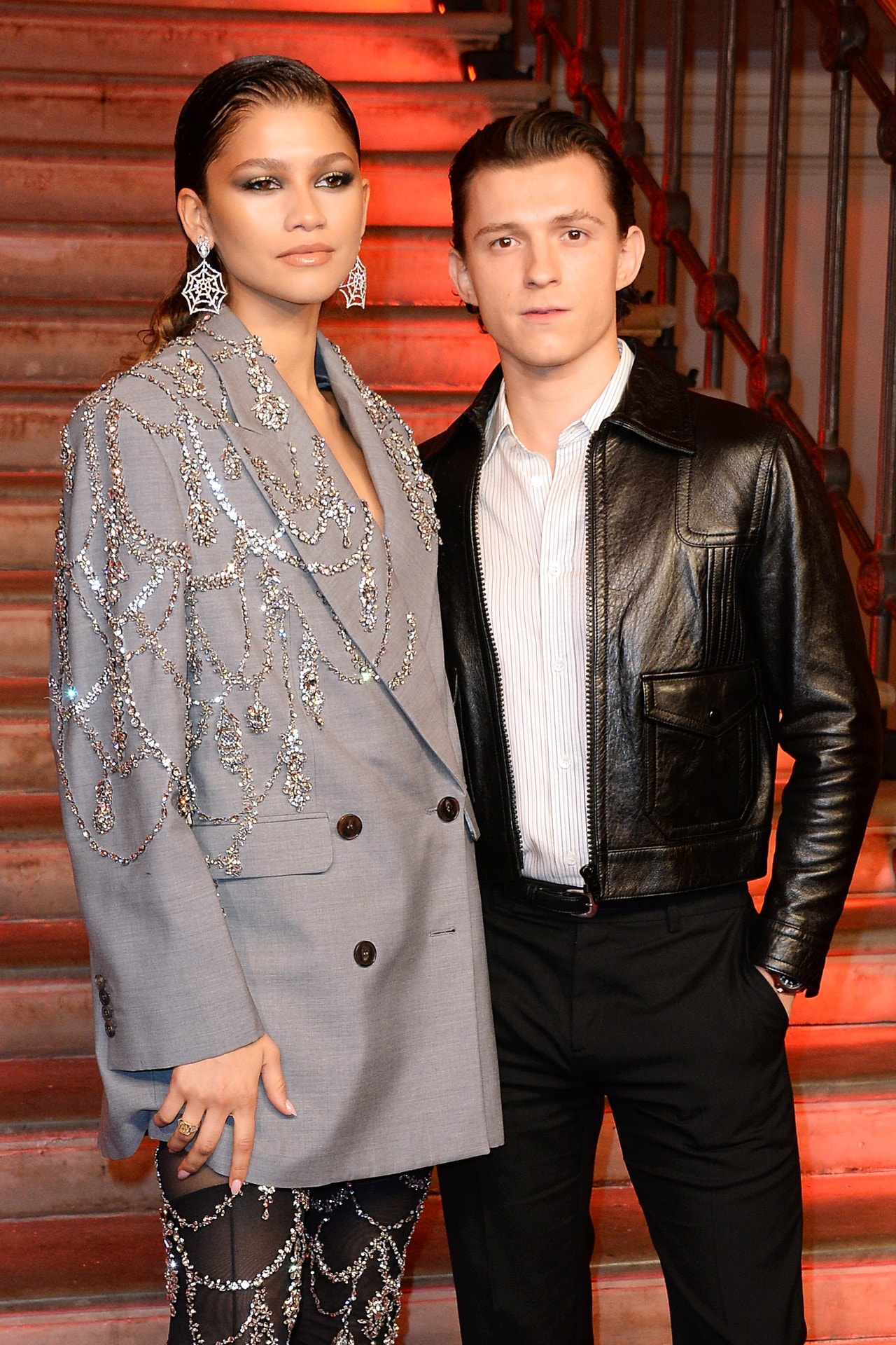zendaya tom holland smiling spider-man no way home london photocall warned dating advice producer amy pascal lecture