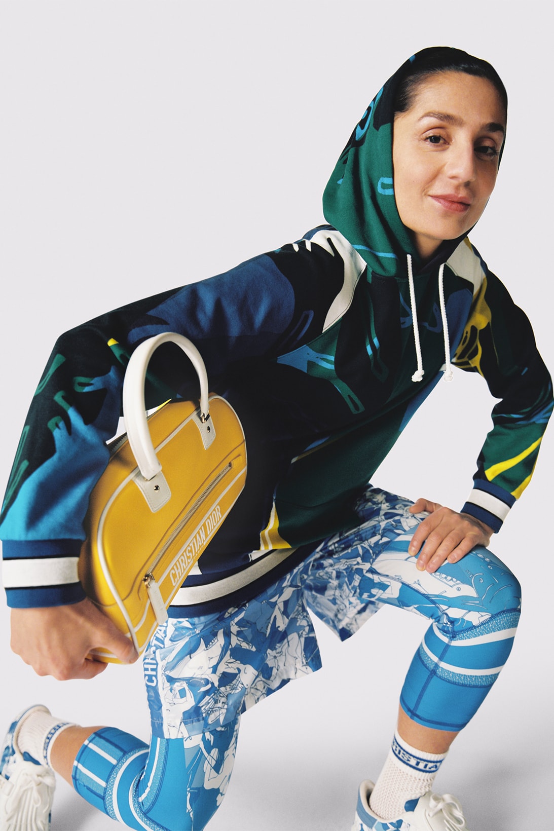 8 Athletes Dior Vibe Campaign Nadia Nadim Bowling Bag Yellow