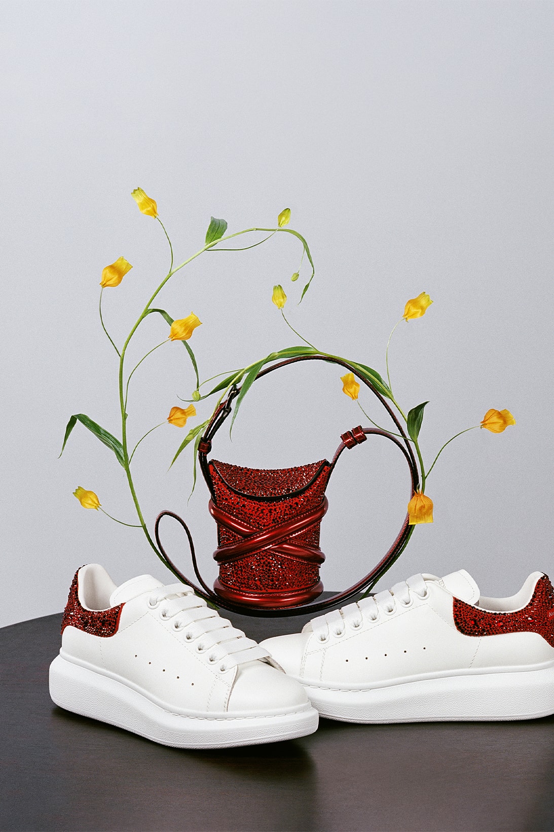 Alexander McQueen Lunar New Year Collection Oversized Sneakers Curve Bags White Red