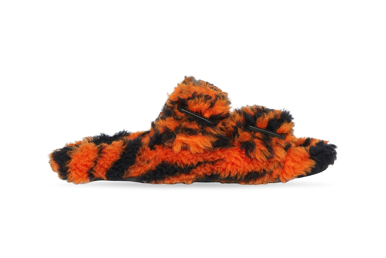 balenciaga year of the tiger fuzzy slides