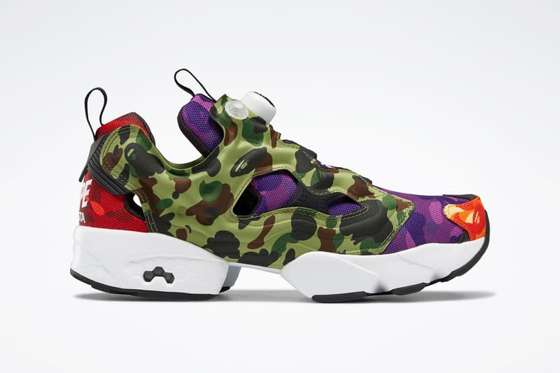 BAPE Reebok Instapump Fury Camo Print Lateral Sides