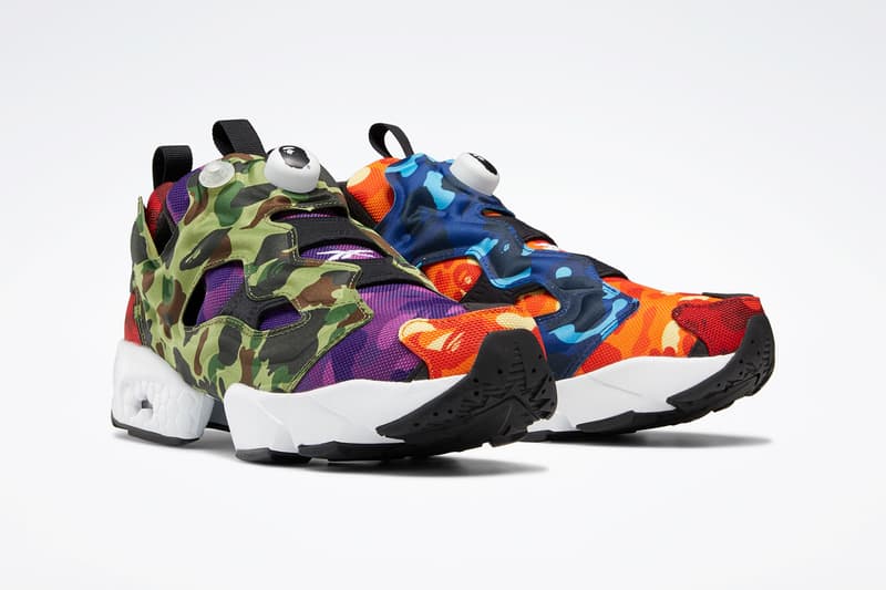 BAPE Reebok Instapump Fury Camo Print Front Sides MIdsole