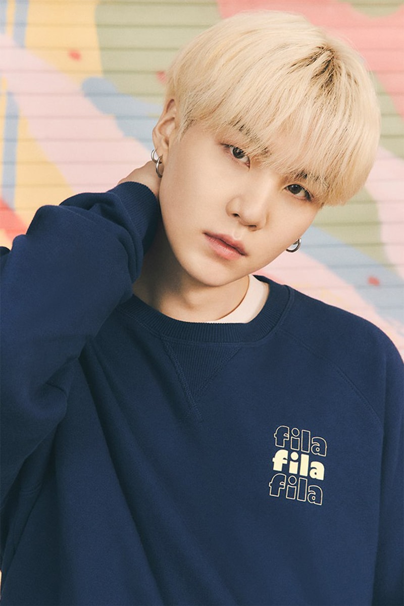 BTS FILA Dynamite Capsule Collection Blue Sweater Suga K-pop