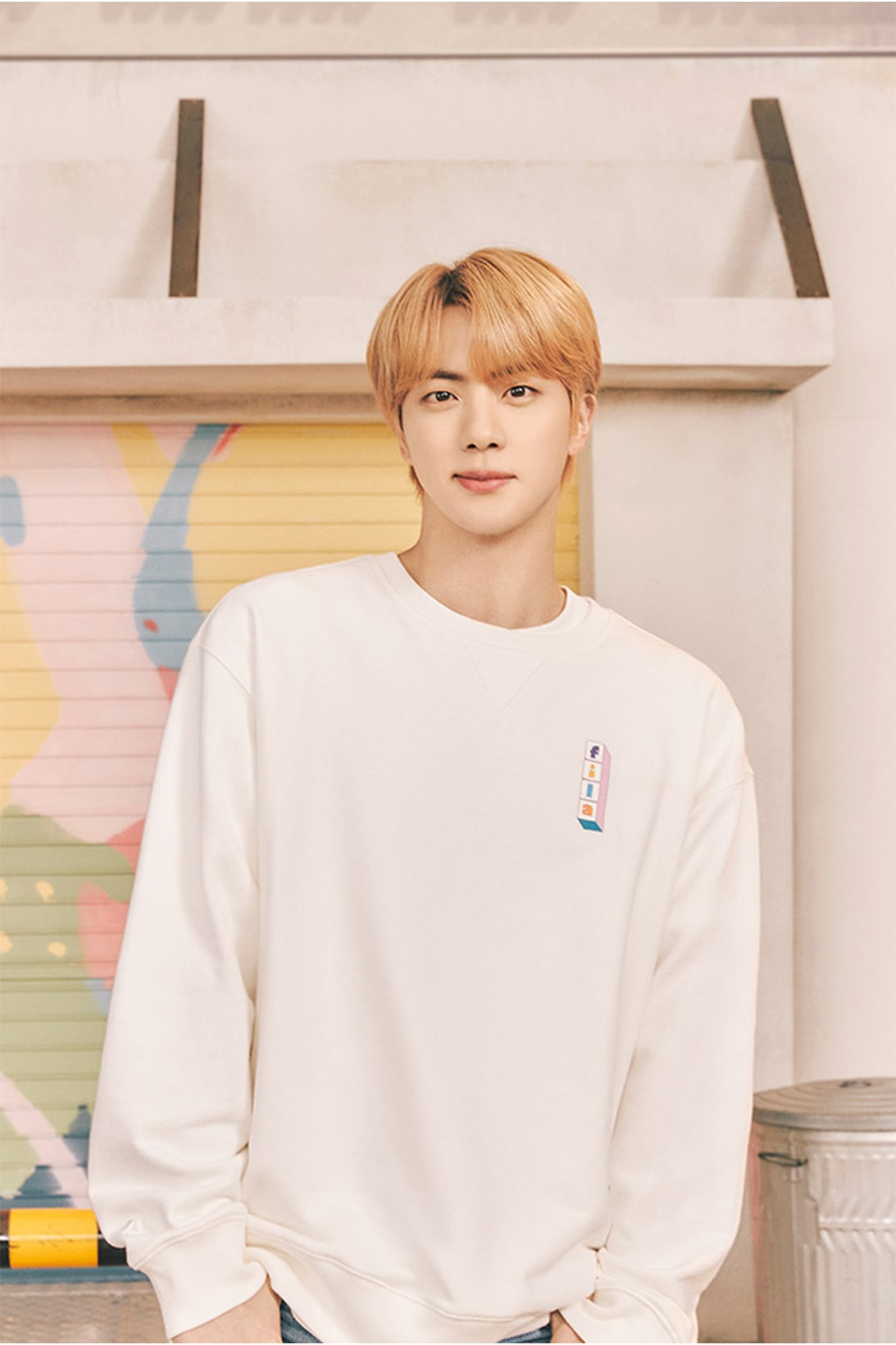 BTS FILA Dynamite Capsule Collection White Sweater Jin K-pop