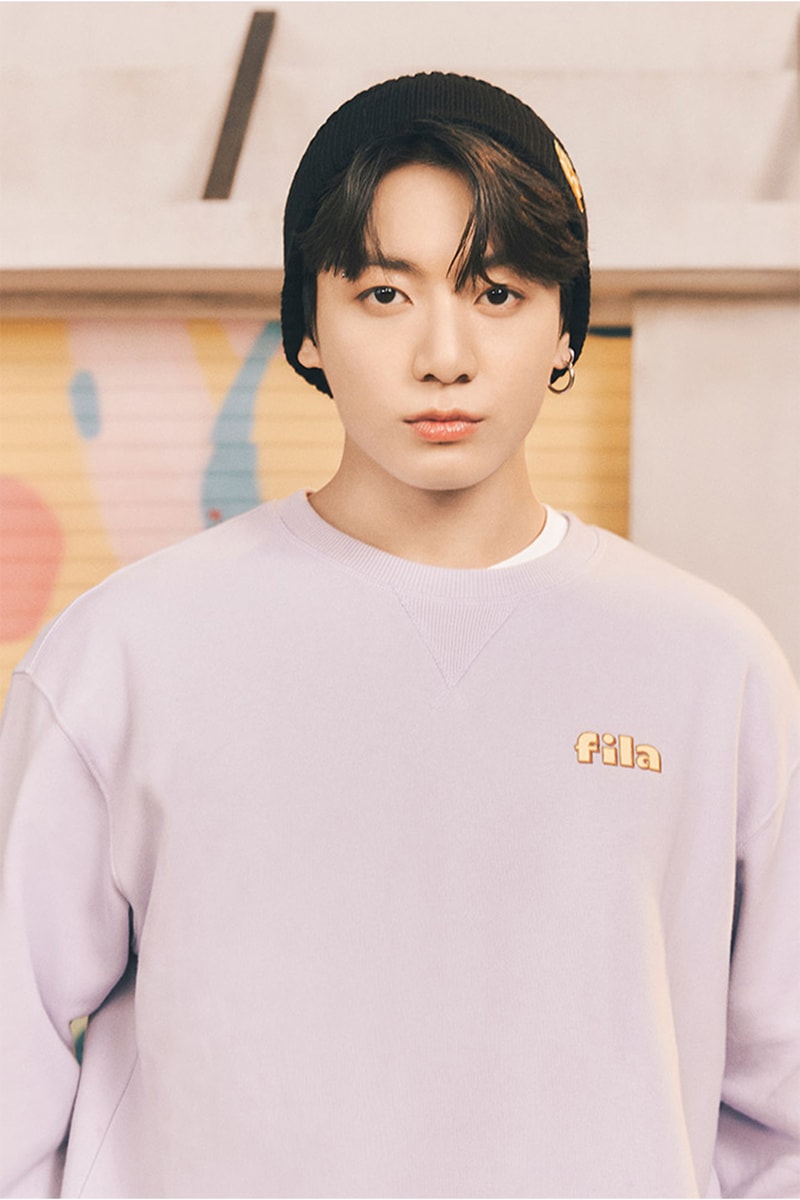 BTS FILA Dynamite Capsule Collection Pastel Purple Sweater Jungkook K-pop