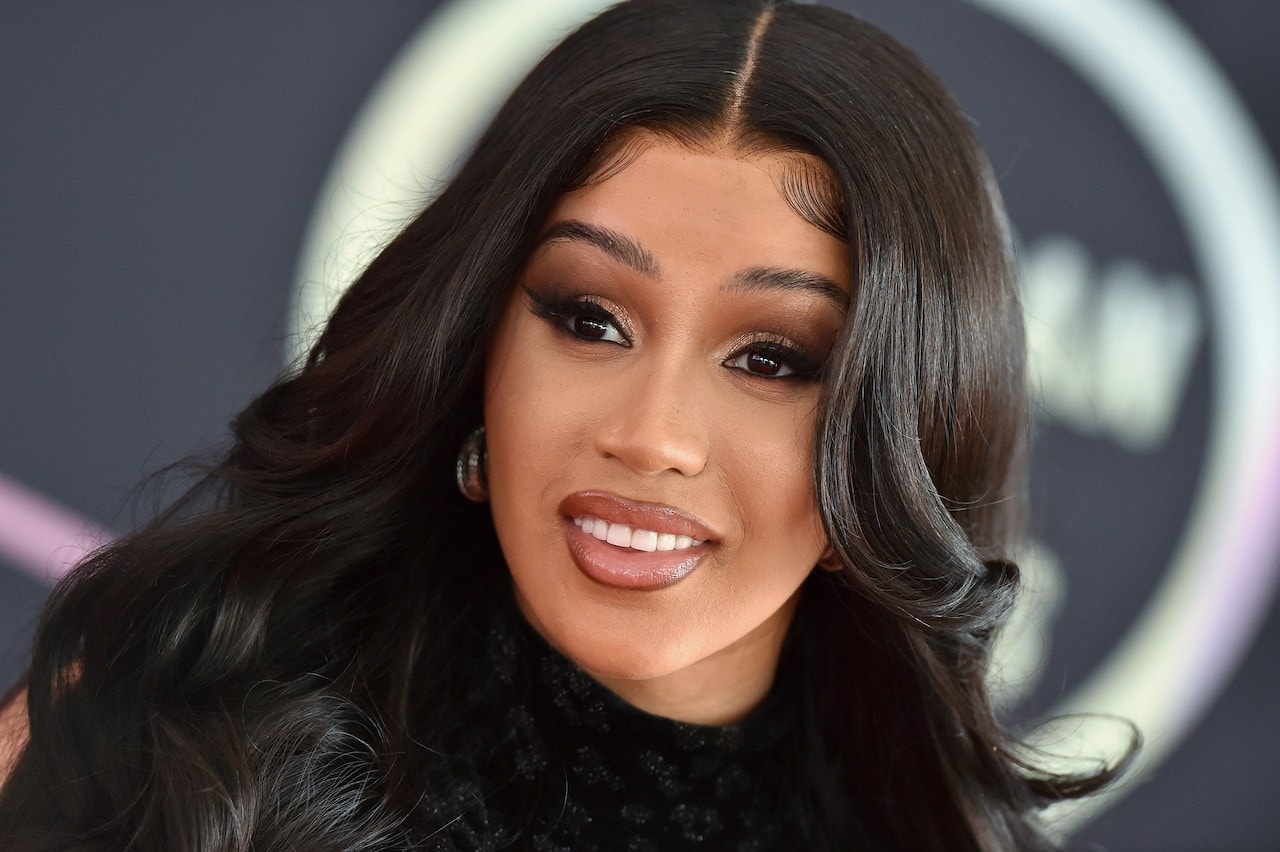 cardi b closeup makeup black hair outfit repeat question fans nye new year's eve 2022 