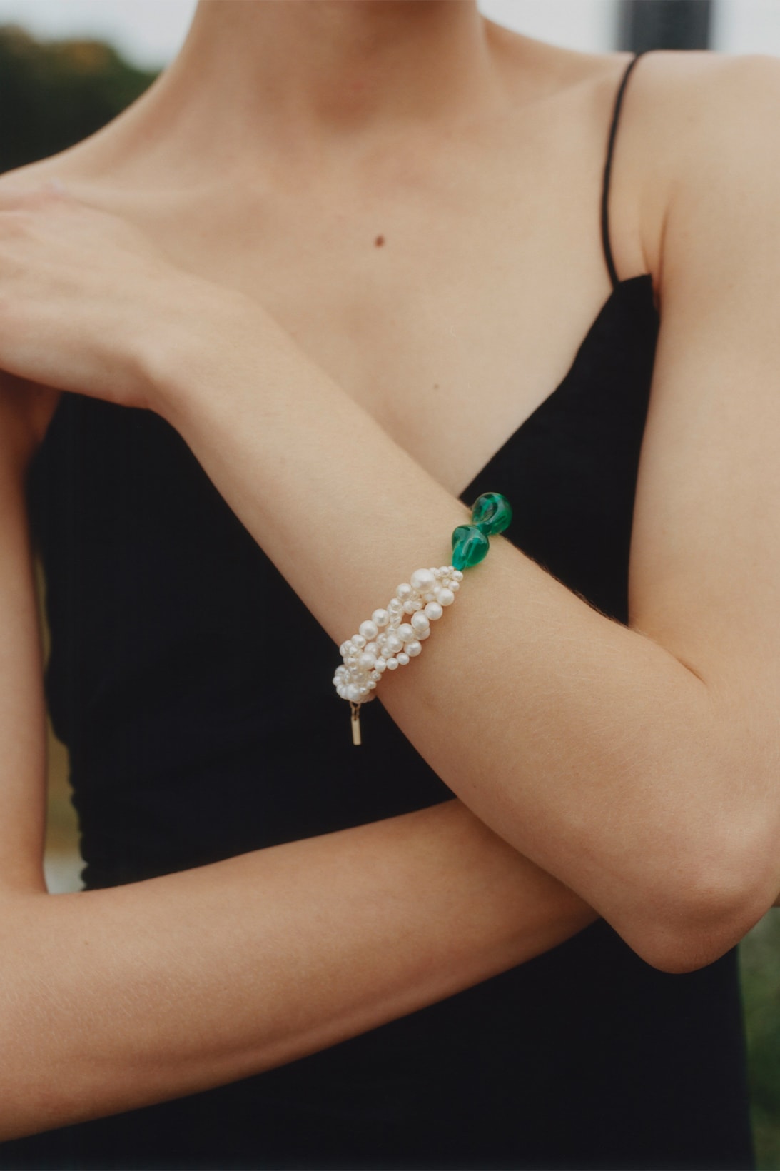 Completedworks SS22 Collection Sustainability Jewelry Bracelets Pearls Green