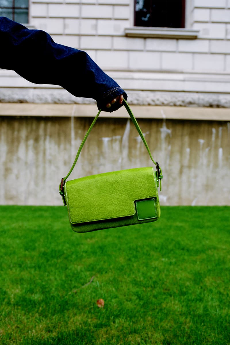 Dara Hamarneh Handmade Bags Collection Tube Baguette Valletta Green Details