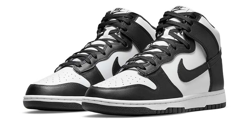 hightop black and white dunks