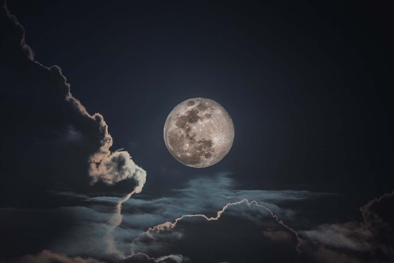 full moon in sky