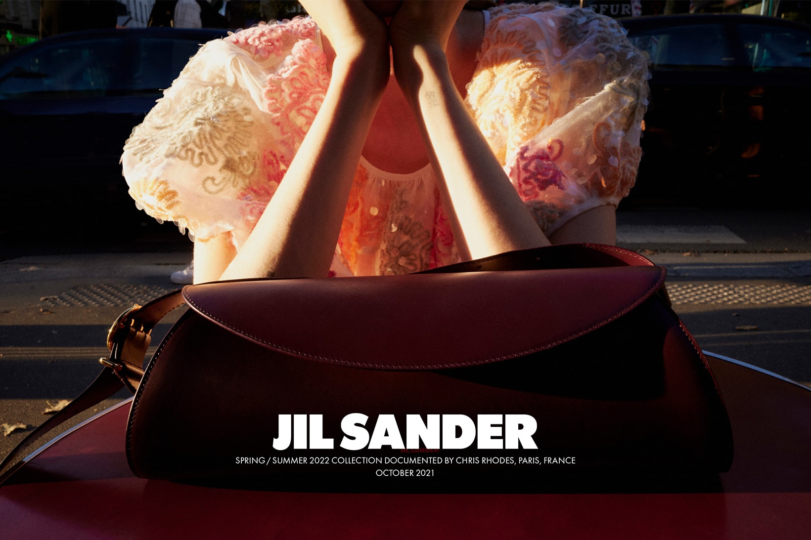 Jil Sander Spring Summer 2022 Collection Advertising Campaign Floral Top Handbag White Red